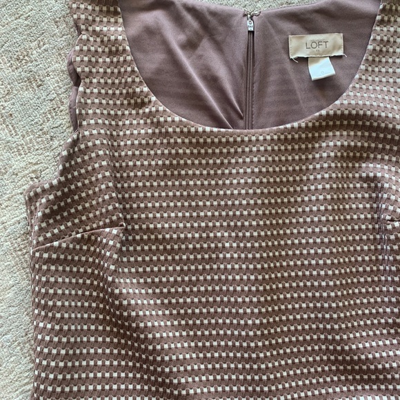 ann taylor loft size 0 scalloped sleeve dress mauve pink - Picture 3 of 4